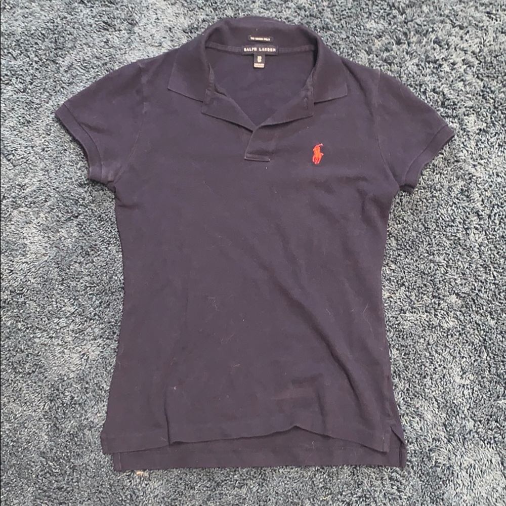 women’s navy blue ralph lauren skinny polo